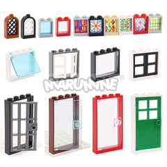 Marumine Window and Door Building Blocks | Compatible City House Parts Set