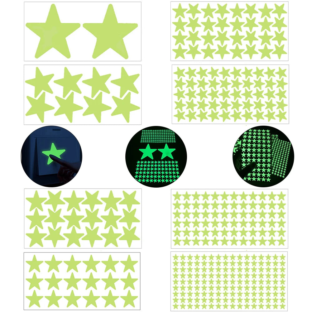 Glow In The Dark 3D Star Wall Stickers | Creative Luminous Room Decor