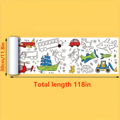 Children's Drawing Kit, 3m Long Doodle Paper Rolls, Doodle Scrolls, DIY Painting, Sti alternate view