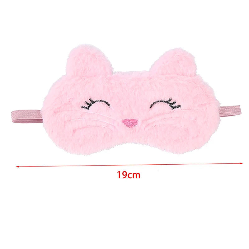 Cute Cat Plush Sleep Mask | Soft Light Blocking Eye Cover for Travel and Home close-up view
