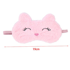 Cute Cat Plush Sleep Mask | Soft Light Blocking Eye Cover for Travel and Home close-up view