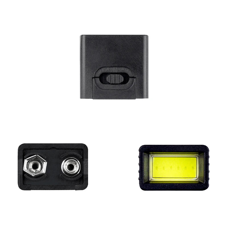 9V Mini LED Flashlight | Compact COB Key Light for 6F22 Battery alternate view