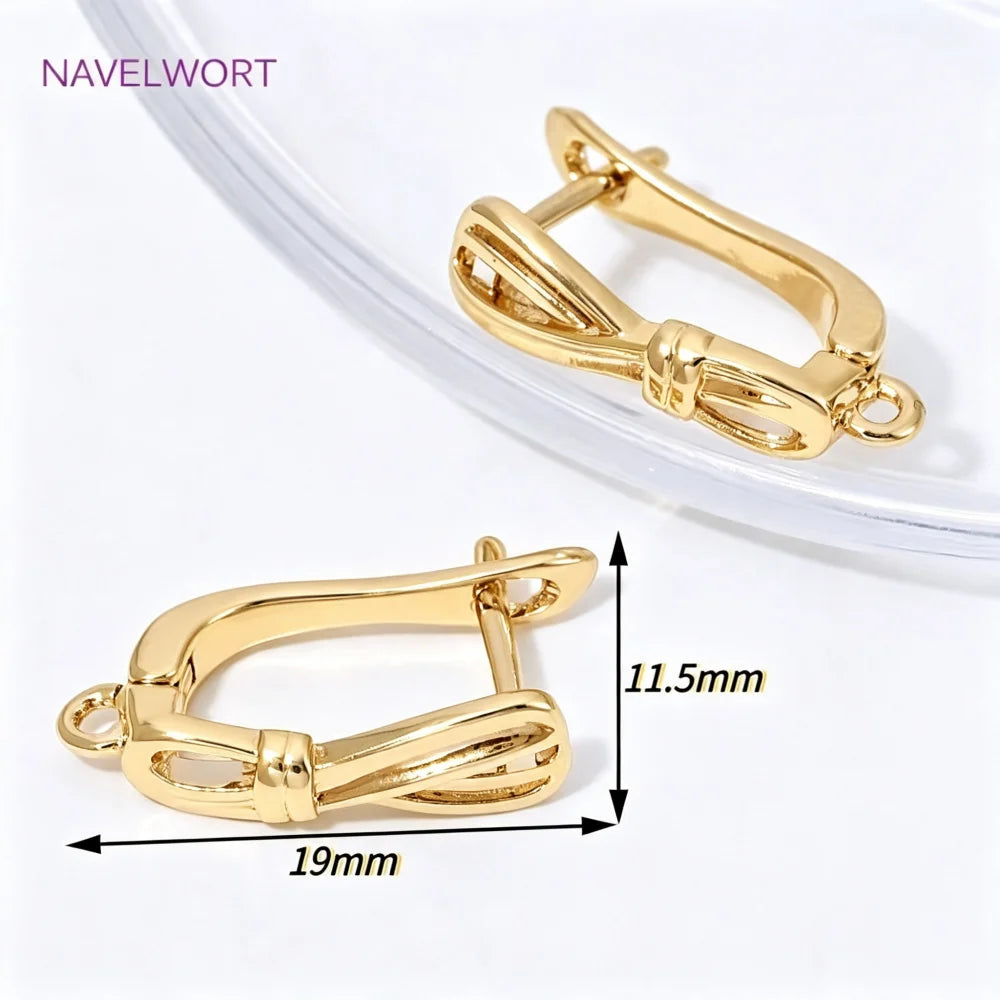 18K Gold Plated Anti-Allergy Earring Hook Clasps,Fasteners For Earrings,Brass Earwires close-up view