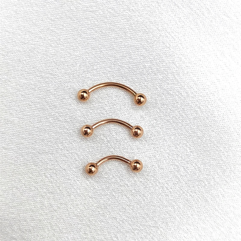 6Pcs Eyebrow Piercing Banana Shape Lip Ring Stainless Steel Curved Barbell Stud Helix lifestyle view