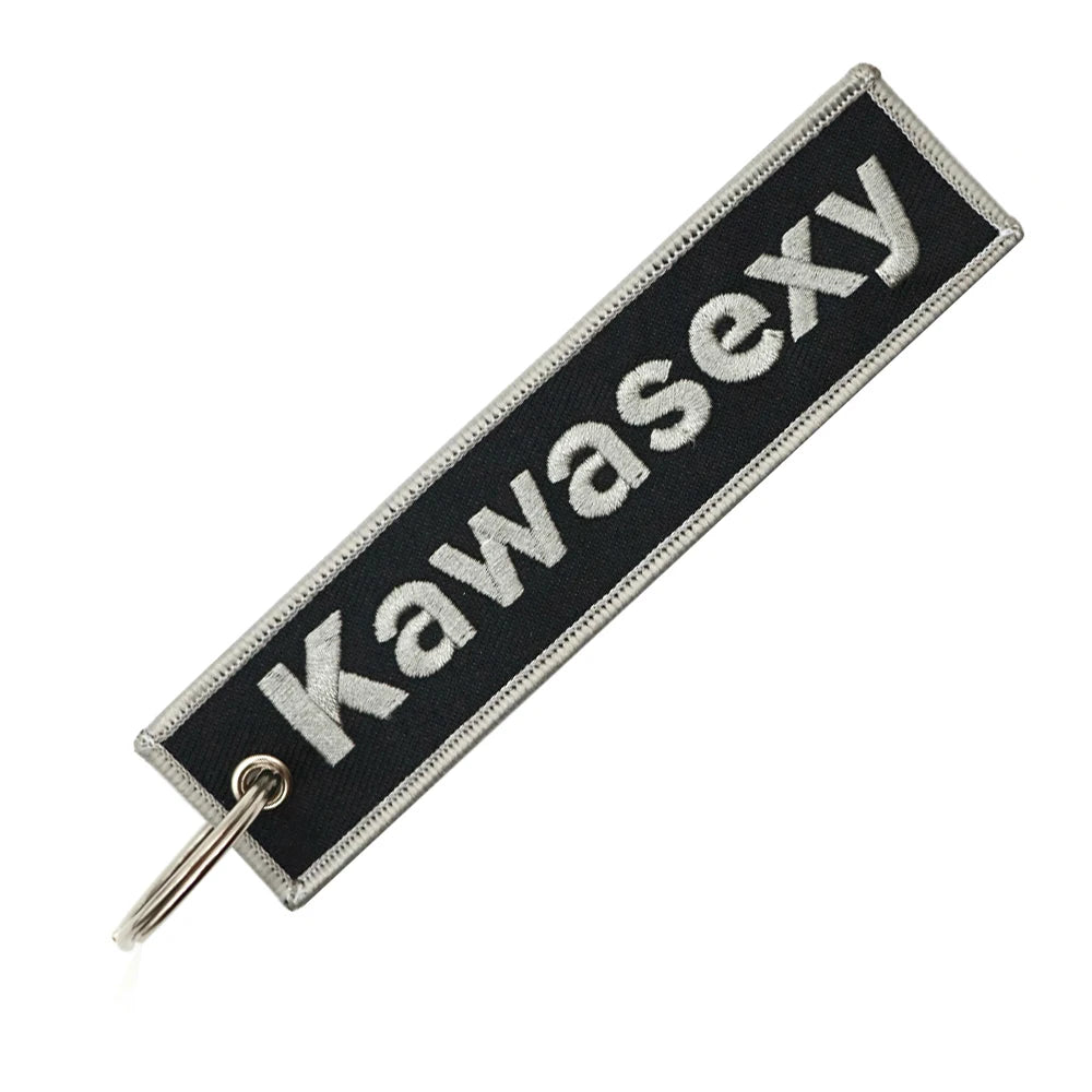 Motorcycle Keychain Double Sided Embroidery | Fashion Key Ring Gift alternate view