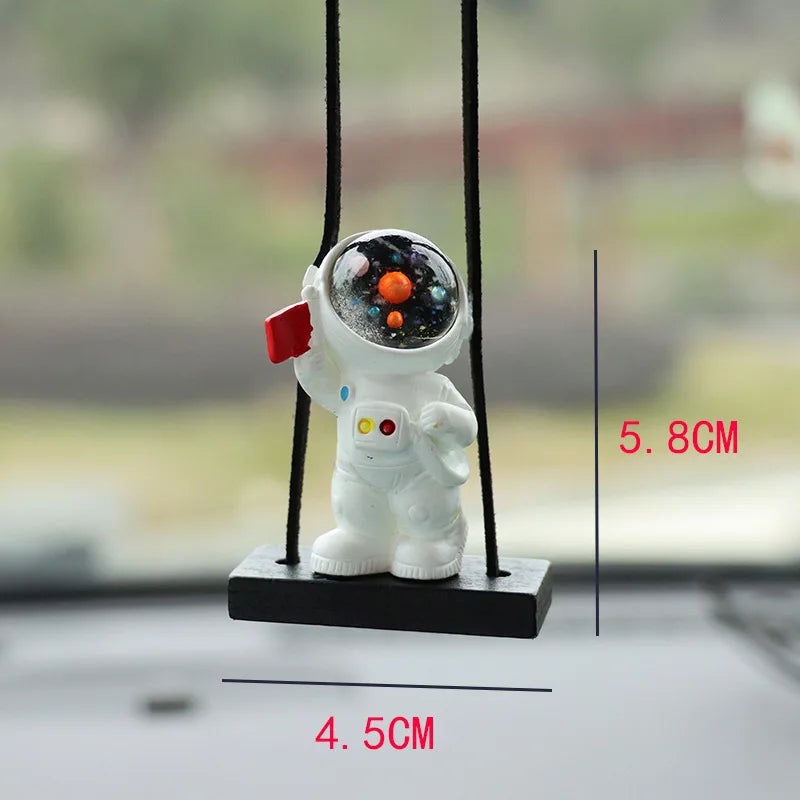 Funny Astronaut Cartoon Car Rearview Mirror Pendant detail view