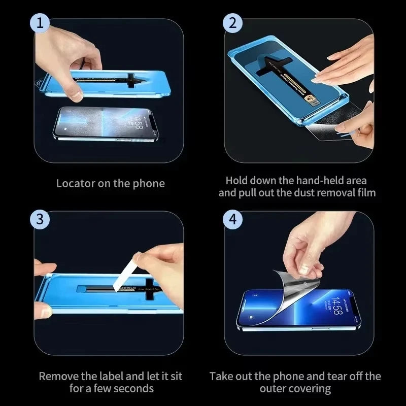 1-3Pcs Dust Free Installation Screen Protector for iPhone 17 Pro Max 16 15 14 13 12 1 lifestyle view