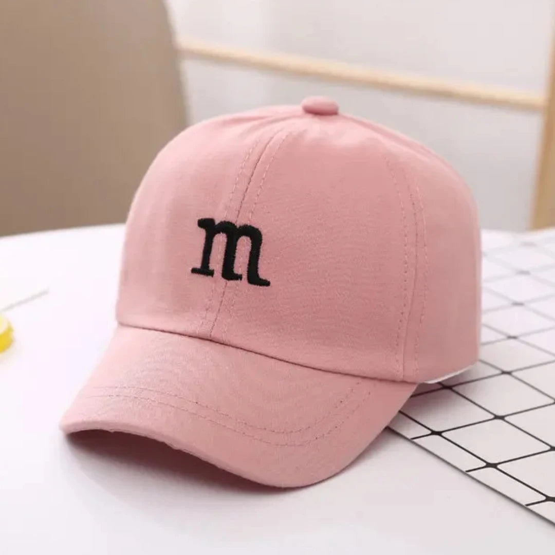 Kids Unisex Baseball Cap with M Letter Embroidery | Adjustable Cotton Sun Hat alternate view