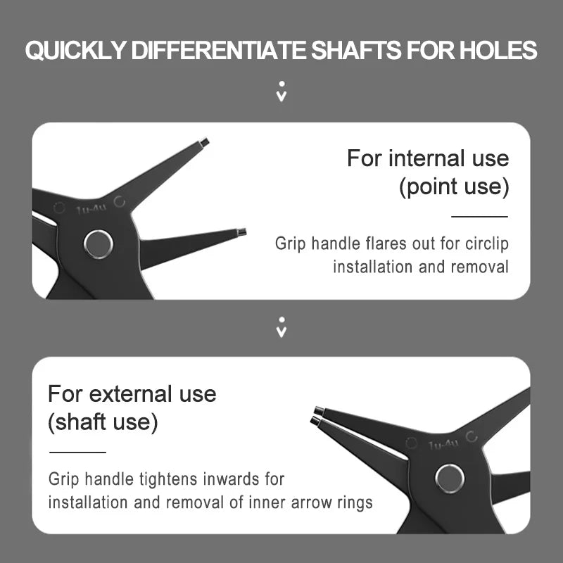 2 in 1 Snap Ring Pliers | Internal External Retaining Ring Pincer Tool alternate view