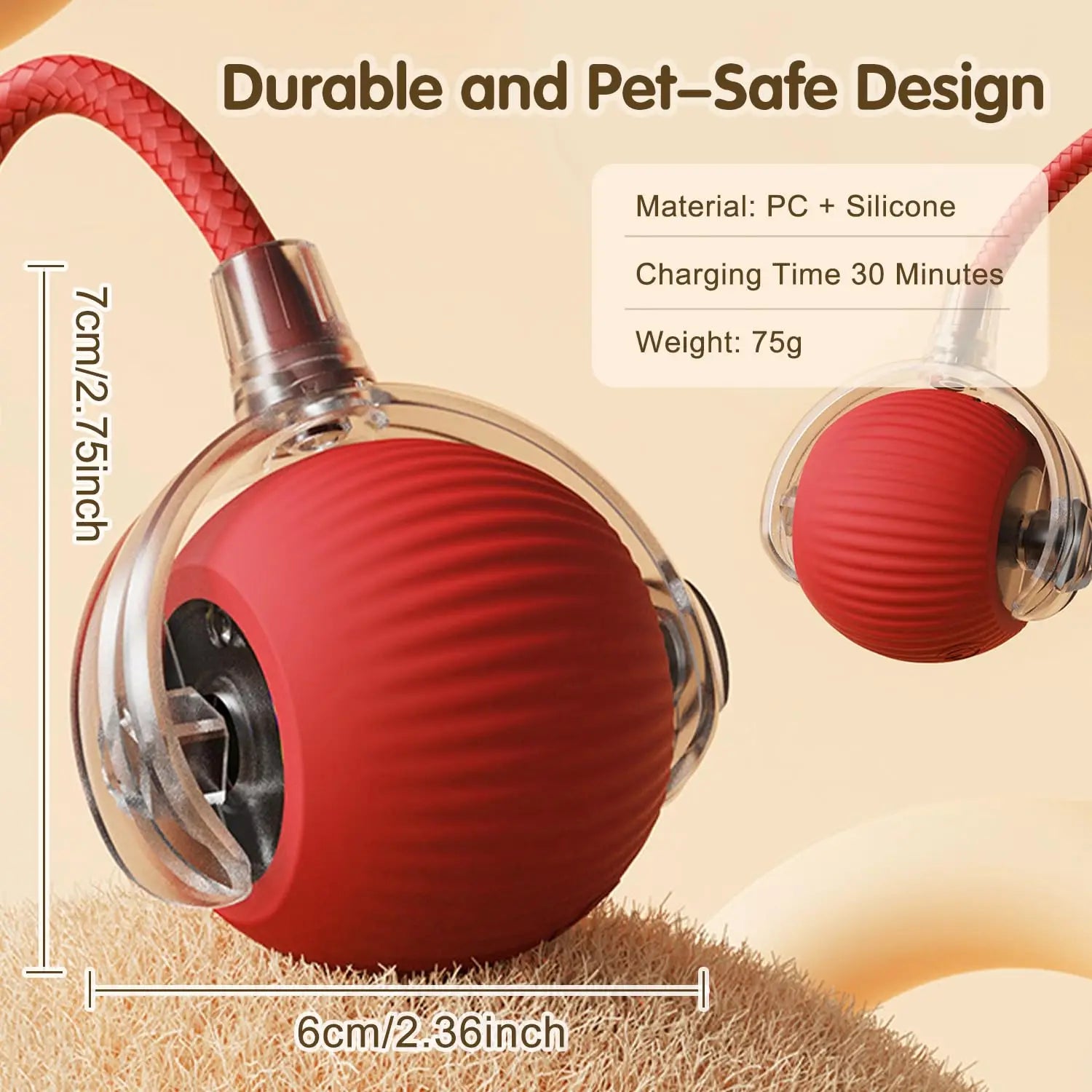 Interactive Smart Cat Toy Ball | Automatic Rolling Ball with Obstacle Avoidance alternate view