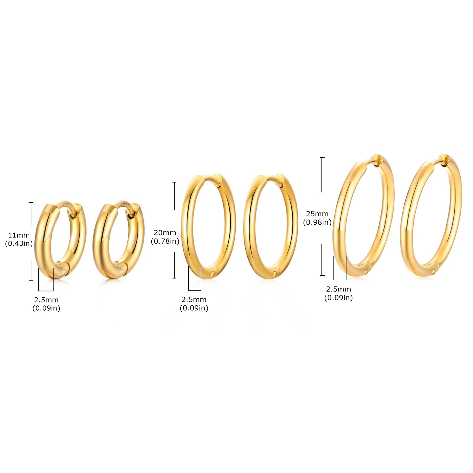 Classic Stainless Steel Hoop Earring for Men Boys | Anti Allergy Metal Huggies Earrin lifestyle view
