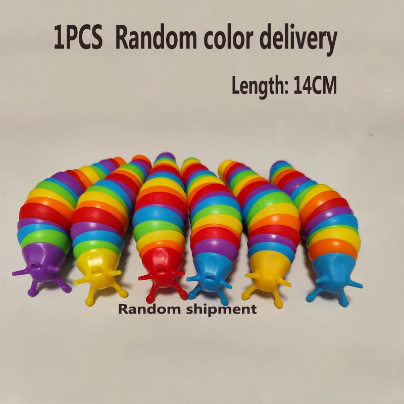 3D Slug Fidget Toy Colorful Slug Snail Toy Articulated Flexible All Ages Relief Anti- alternate view