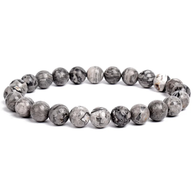 Natural Stone Beads Bracelet For Women Men Amethysts Crystal Quartzs Aquamarines Jade alternate view