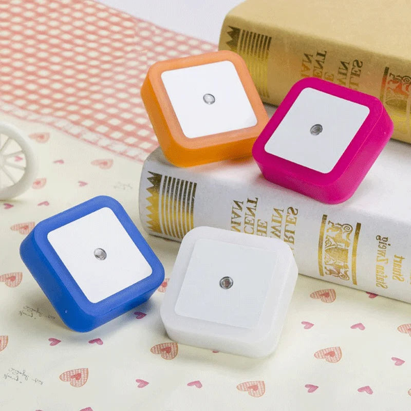 Mini LED Night Light with Light Sensor | Auto-On Square Night Lamp for Kids Room, Bed lifestyle view