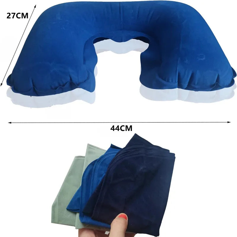 Portable Inflatable Travel Neck Pillow | U-Shape Air Cushion for Airplane additional angle