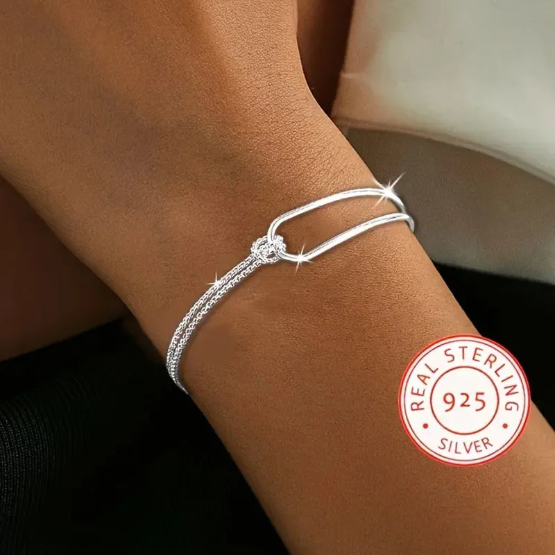 S925 Silver Geometric Collage Bracelet