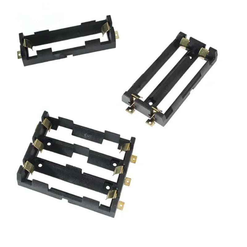 18650 Battery Holder Box | 1x 2x 4x 18650 SMT Battery Storage Case with Bronze Pins close-up view