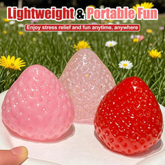Strawberry Squishy Stress Toys Set | 3PCS Soft TPR Squeeze Fidget detail view