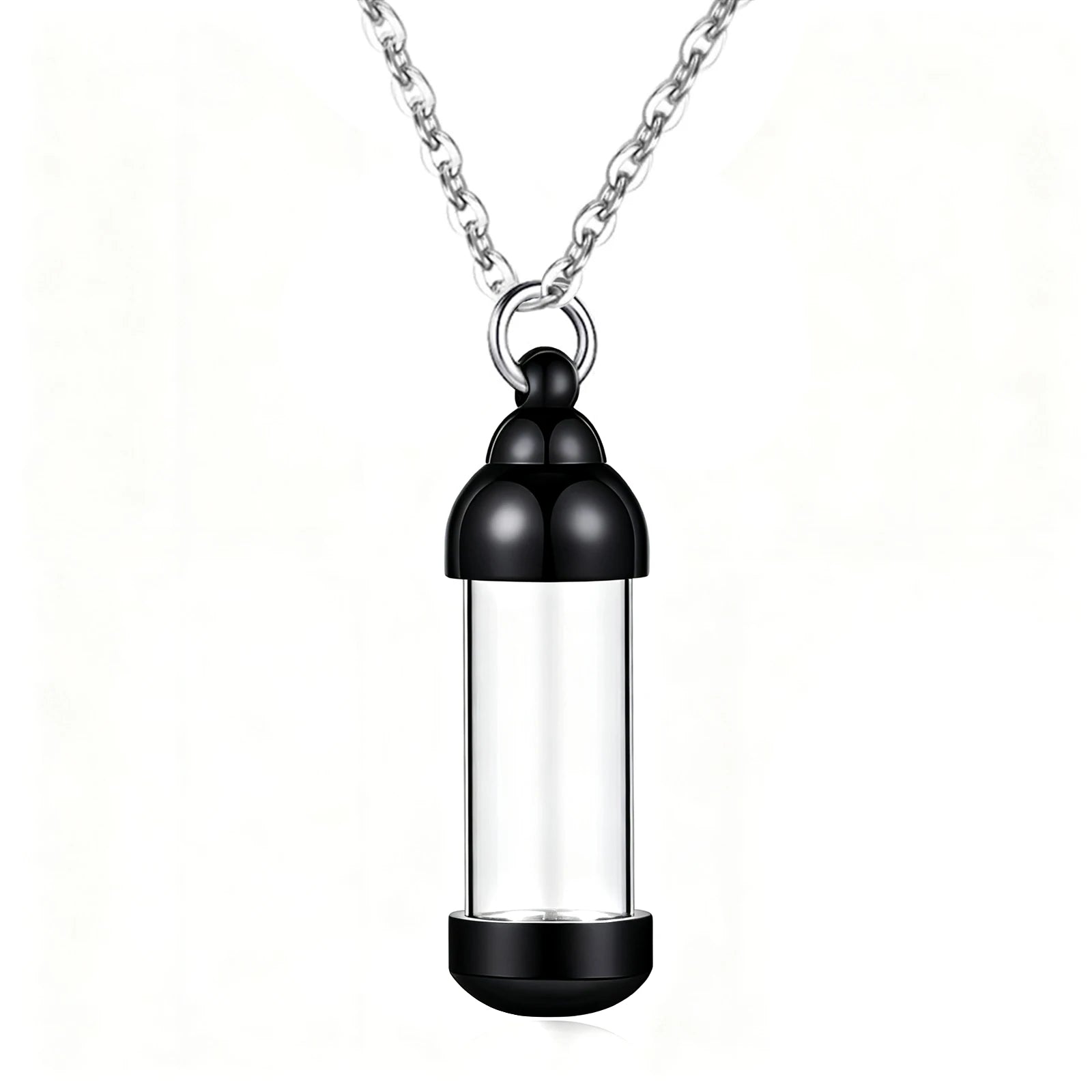 Vial Necklace for Ashes Small Glass Cremation Urn Container That Holds Fur Hair Pet A alternate view