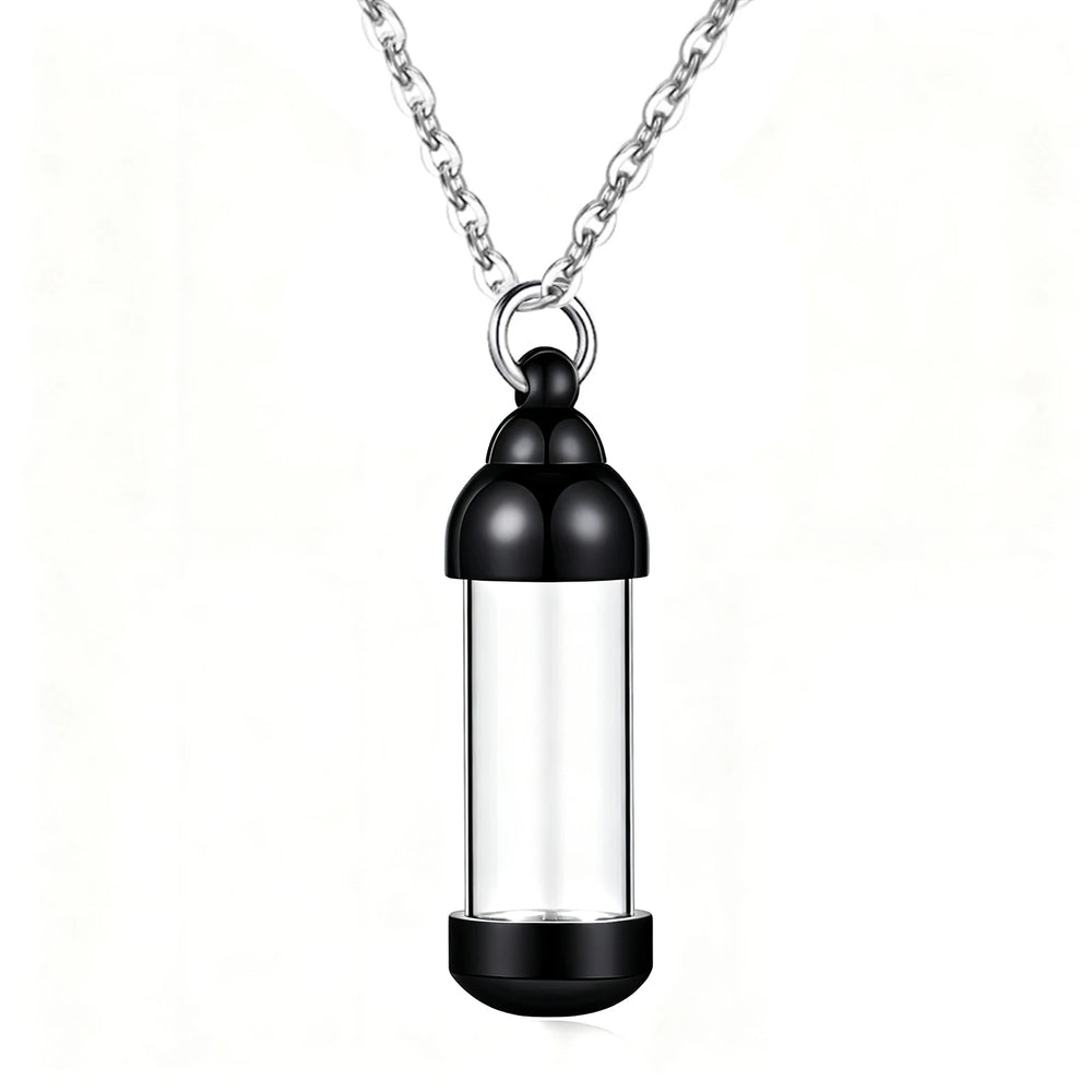 Vial Necklace for Ashes Small Glass Cremation Urn Container That Holds Fur Hair Pet A alternate view