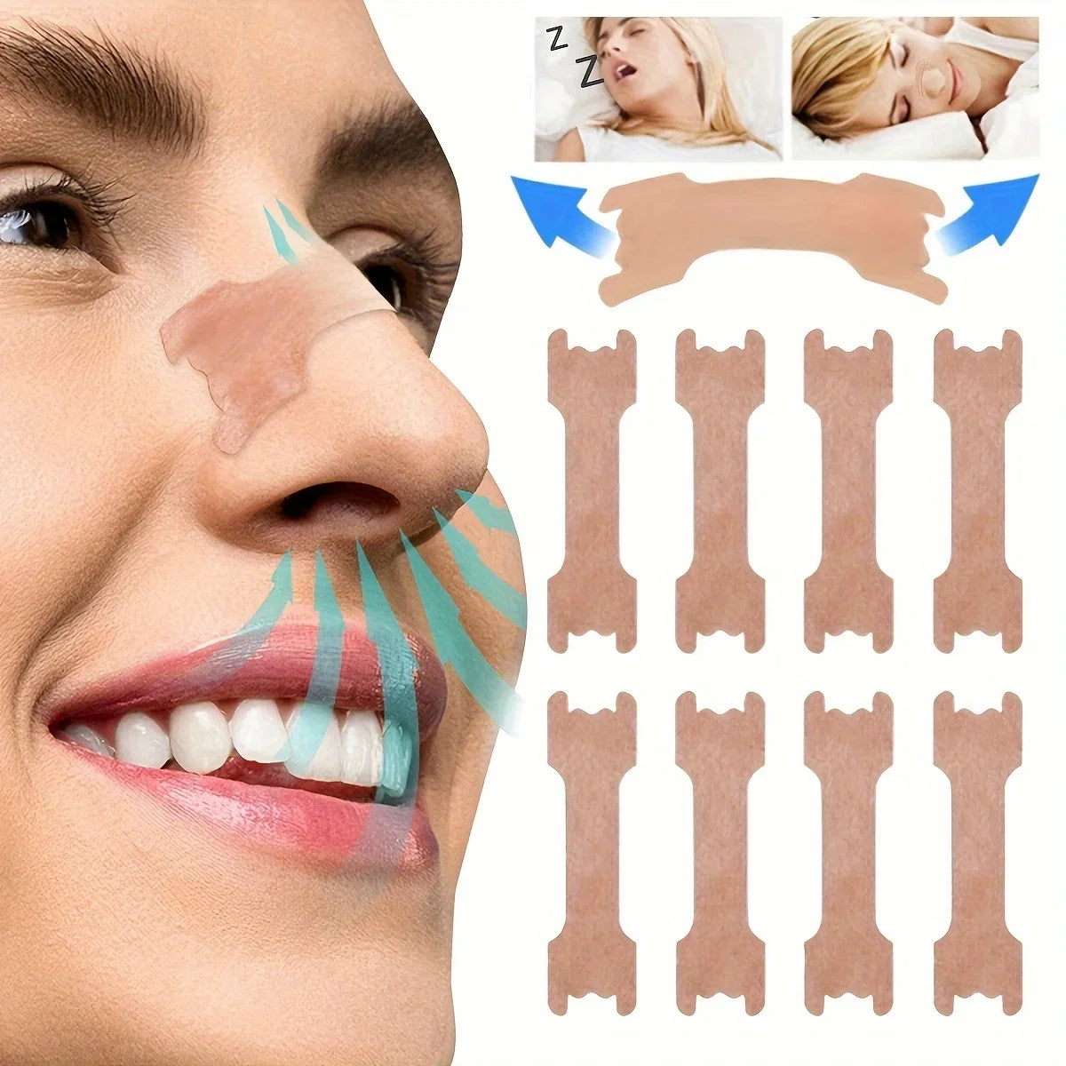 Anti Snoring Strips for Adults | Hypoallergenic Nasal Breathing Support alternate view