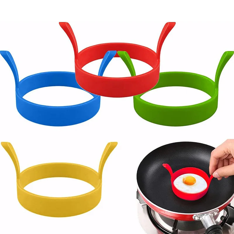 Silicone Egg and Pancake Ring Mold | Nonstick Round Cooking Tool close-up view