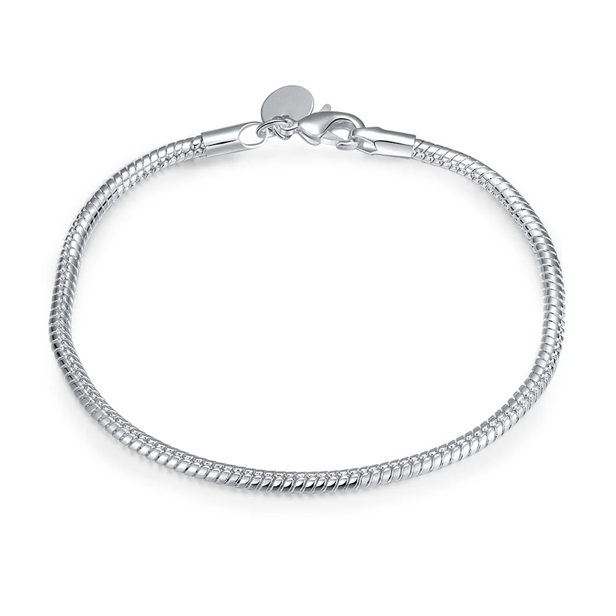 Sterling Silver Snake Chain Bracelet 3mm | DIY Jewelry Gift for Women close-up view