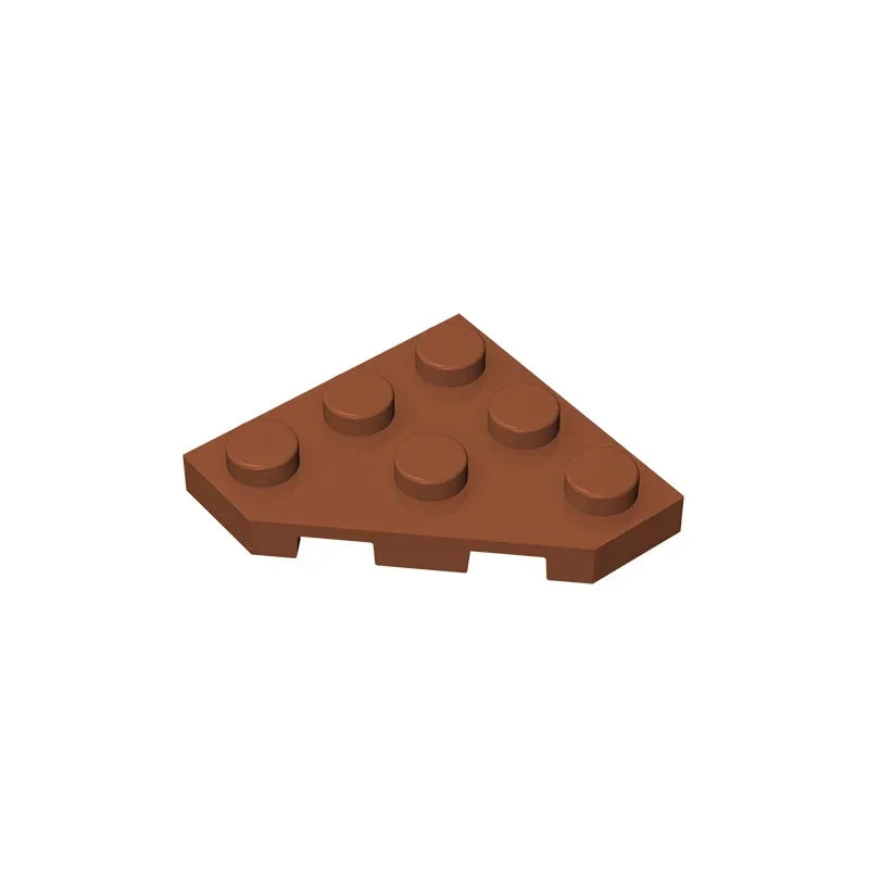 Gobricks GDS-556 Wedge Plate 3 x 3 Cut Corner | Compatible Building Block for DIY detail view