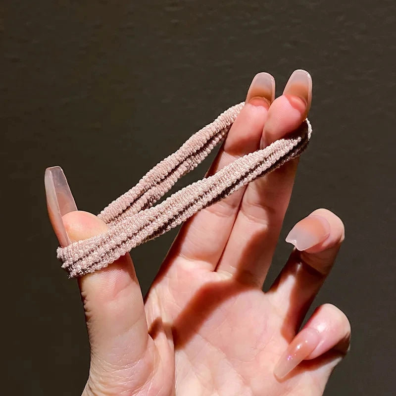 50/100pcs Girl Mixed Color Simple Hair Ties additional angle