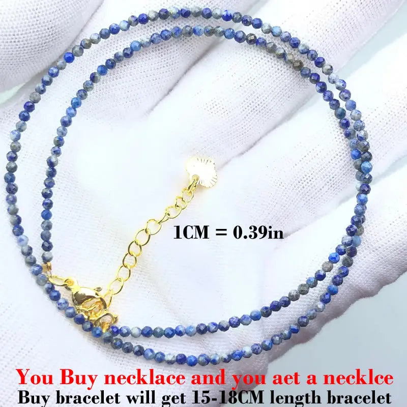 Fashion Faceted 2mm Beads Necklace Mini Natural Stone Amethysts Quartzs Agat Choker M alternate view