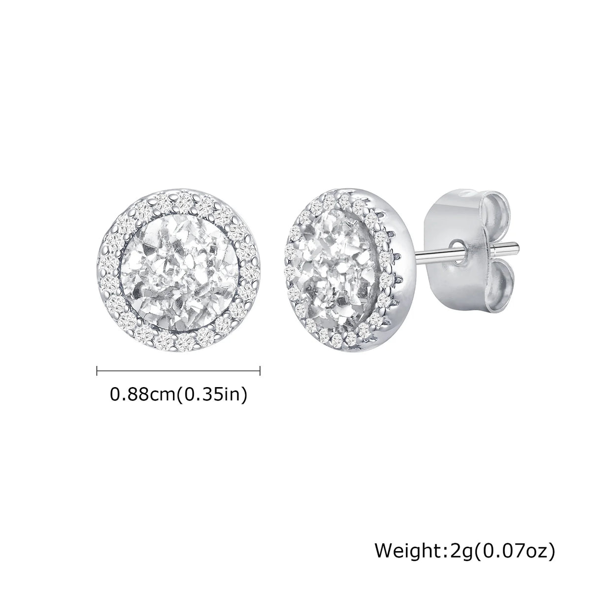 Hip Hop Broken Zircon Stud Earrings for Men Boys,Anti Allergy Round Small Metal Earri alternate view