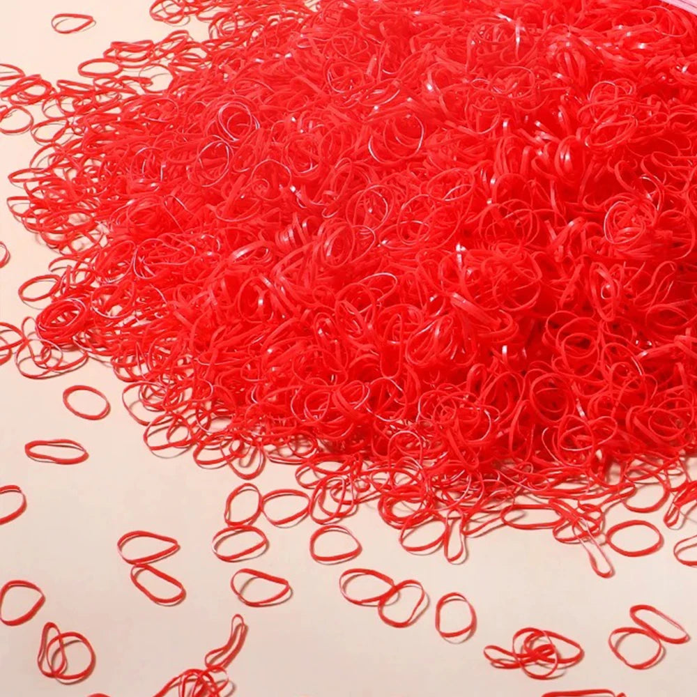 500/1000/2000pcs Girls Colourful Disposable Rubber Band Hair Ties Headband Children Pony detail view
