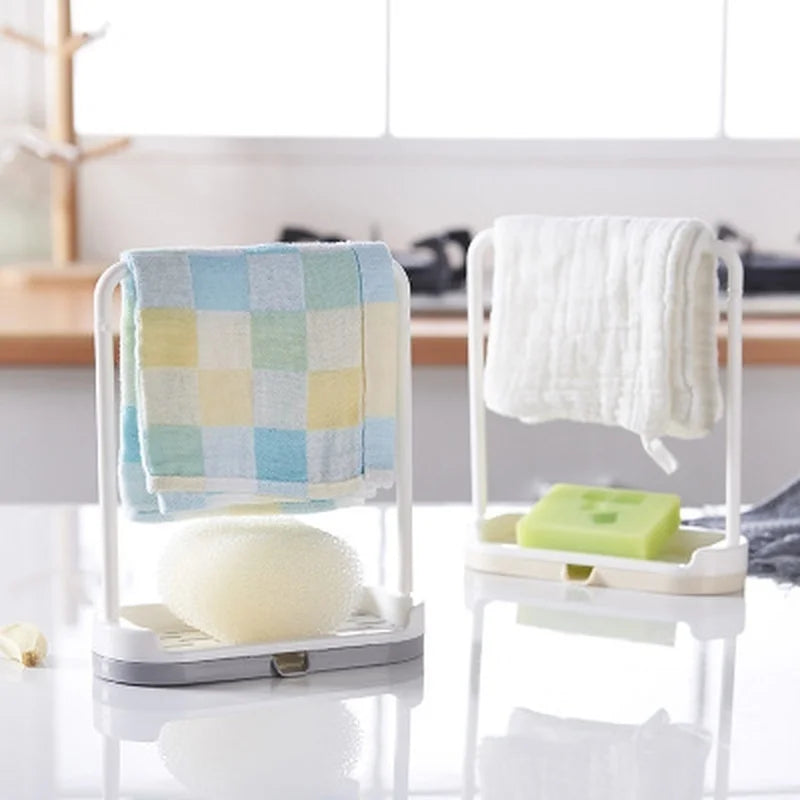 Kitchen Storage Rack Dishcloth Hanging Rack Towel Sponge Drain Racks Bathroom Soap Holde detail view