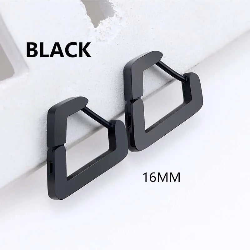 1 Pair Stainless Steel Geometric Triangle Unisex Punk Rock Earrings Women Men Piercin lifestyle view