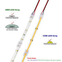 LED Strip Connectors and Fixing Clips Kit | 2-Pin COB Corner Connectors for Tape Ligh alternate view