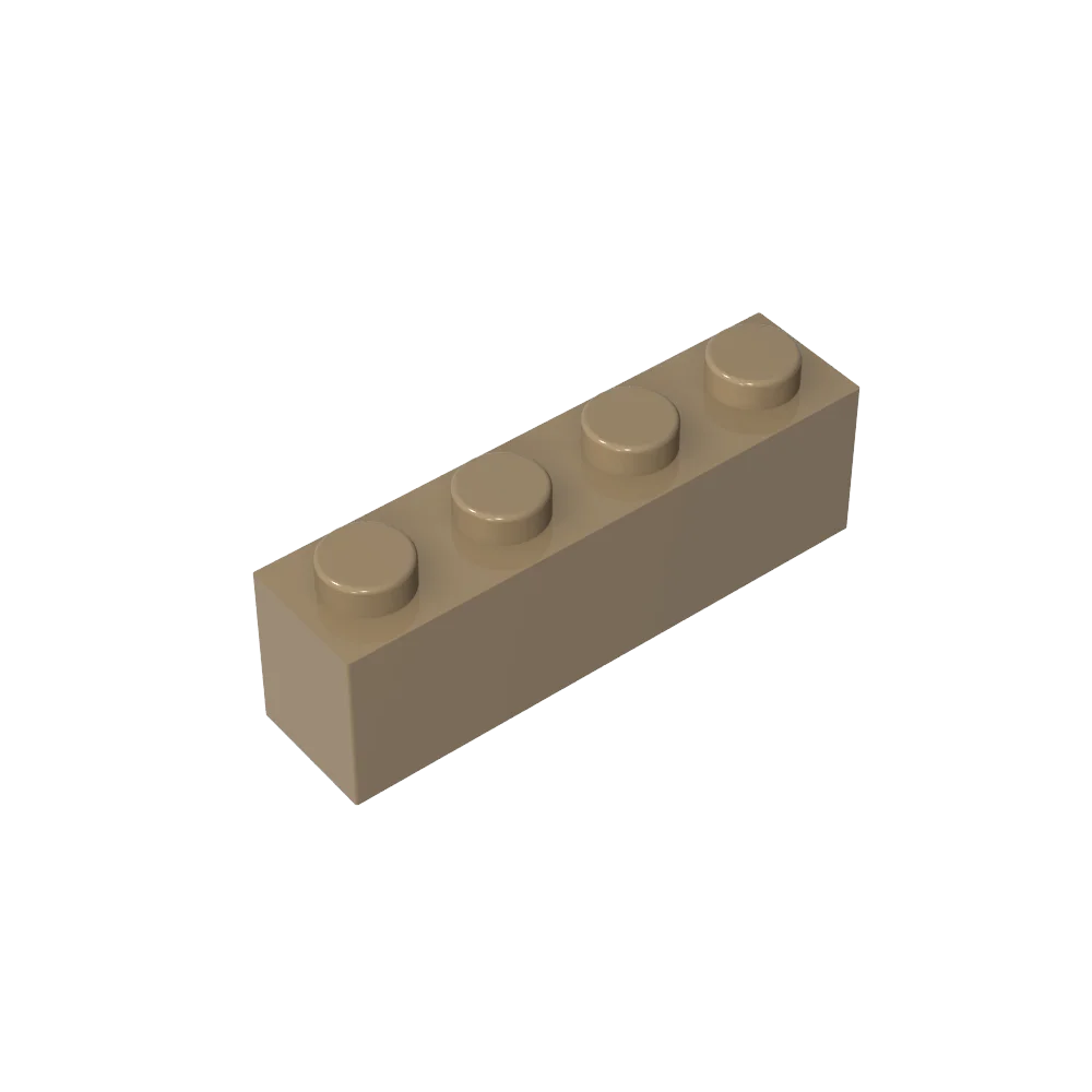Gobricks GDS-534 Brick 1 x 4 without Bottom Tubes | Compatible Building Block Set additional angle