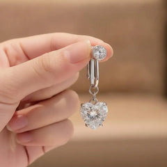 Fake Navel Ring Clip On Belly Button Jewelry Heart Shaped Non Piercing Body Accessory alternate view