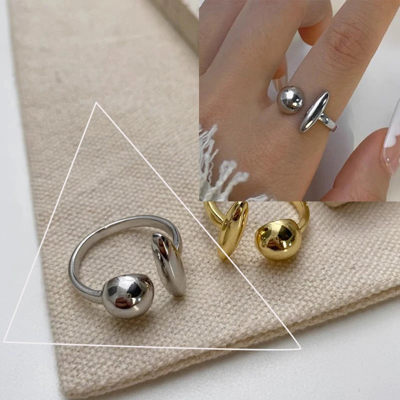 VENTFILLE 925 Sterling Silver Irregular Ring for Women Geometry Versatile Minimalism Acc detail view