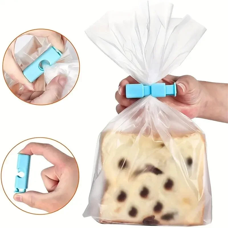 10pcs Food Sealing Clips, Snack Bag Clips, Moisture-proof Fresh-keeping Clips, Plastic close-up view