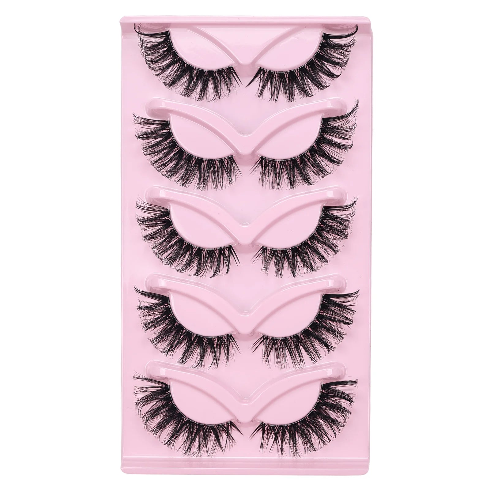 5 Pairs Cat Eye False Eyelashes Eye End Lengthening Long Curling Thick Fluffy All-match Comfortable Fake False Eyelashes