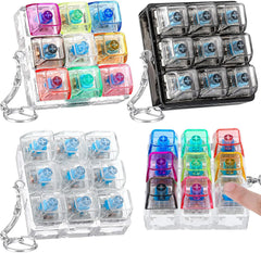 4/9 Keys LED Light Up Keychain Keyboard Clickable Button Fidget Stress Anxiety Relief alternate view