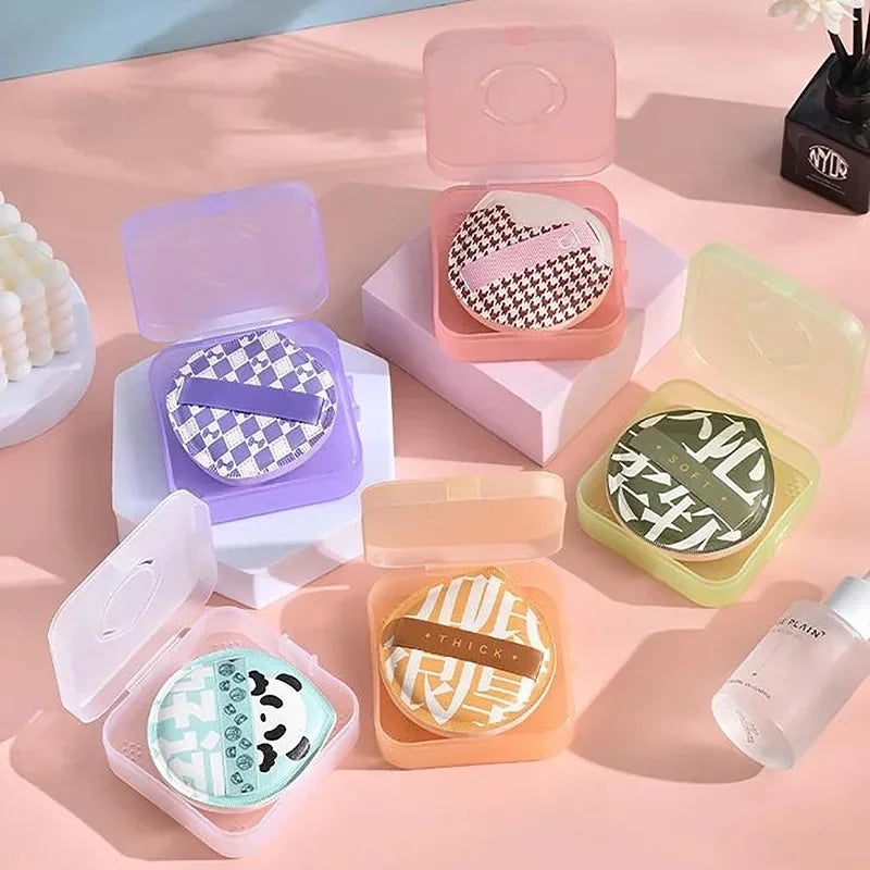 Portable Air Cushion Puff Box | Travel Makeup Sponge Case with Powder Container detail view
