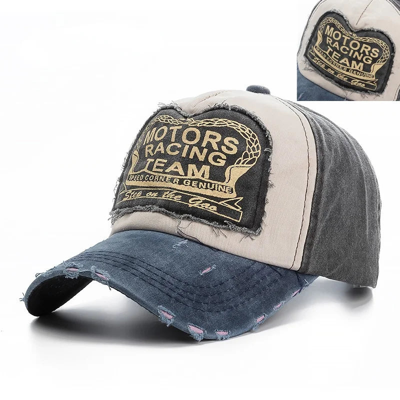 Washed Cotton Damage Finish Baseball Cap | Unisex Adjustable Snapback Hat for Vintage alternate view
