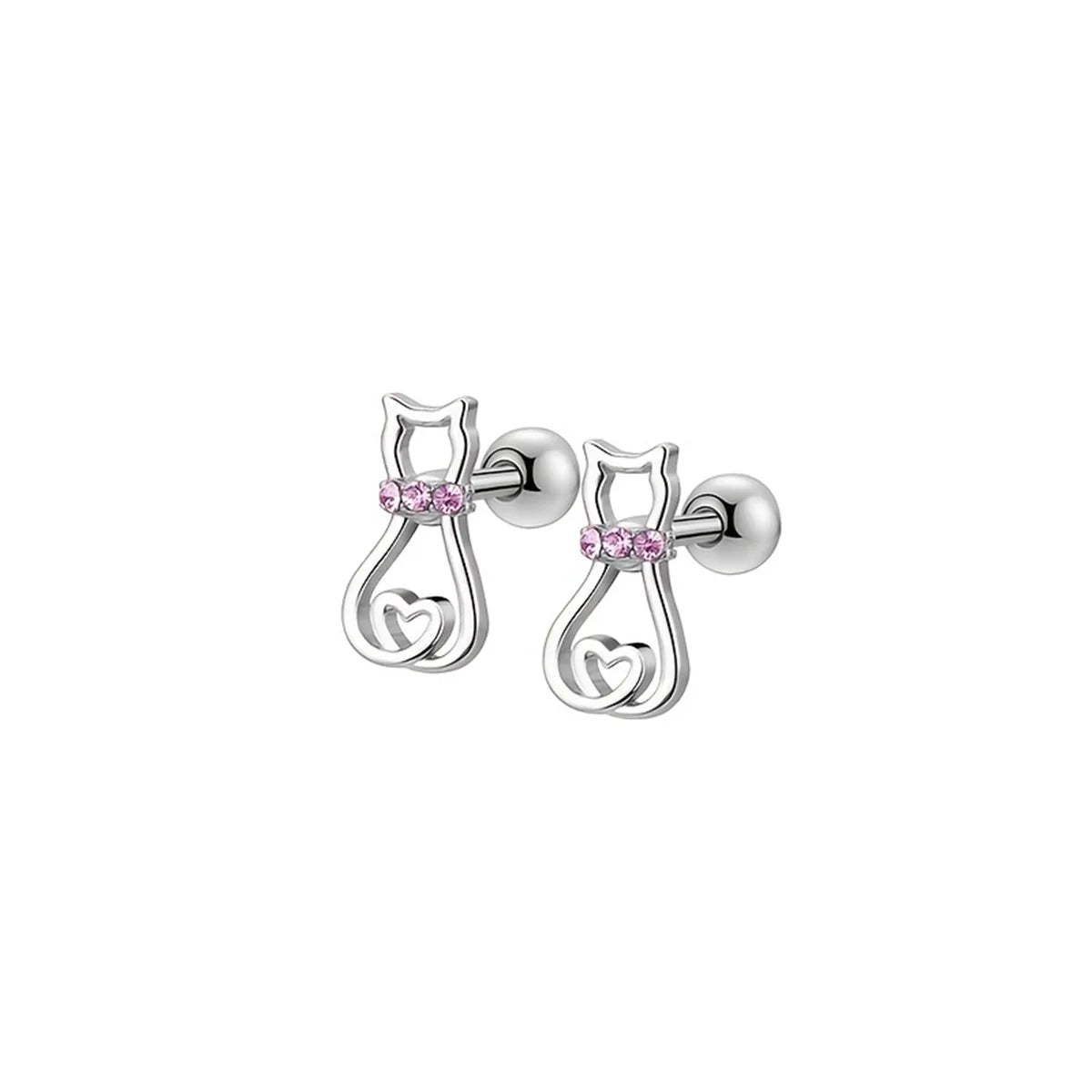 EVISPOL 2-12pcs 316L Stainless Steel Screw Back Stud Earrings Butterfly Heart Flower alternate view