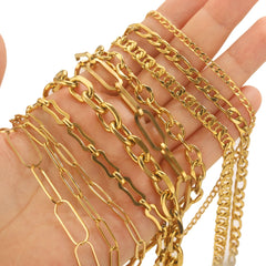 1 Meter Stainless Steel Chain Gold Silver DIY Jewelry Making Chain Necklace Bracelet alternate view