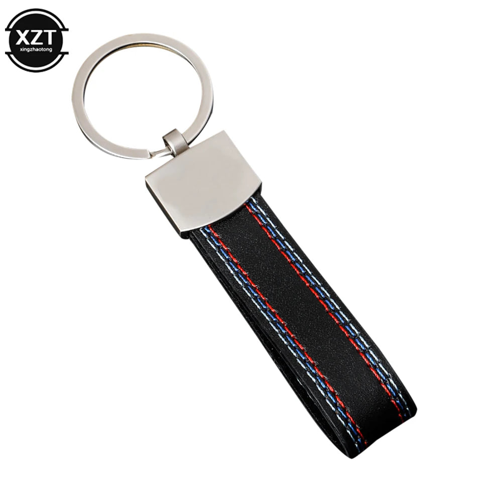 Fashion Black-Red Leather Car Keychain Key Ring | 3-Color Sports Keychain Pendant f additional angle