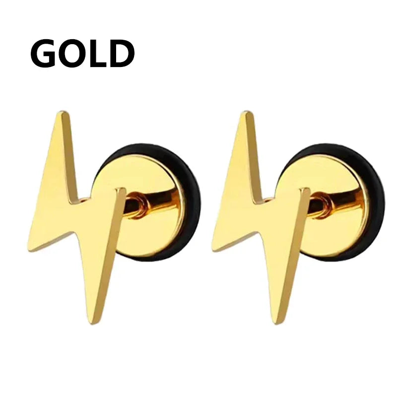 Punk Stainless Steel Cross Stud Earrings Jewelry detail view