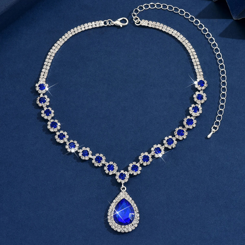 1PC Women's Fashion Waterdrop Flower Design Necklace Jewelry Suitable for Date, Party alternate view