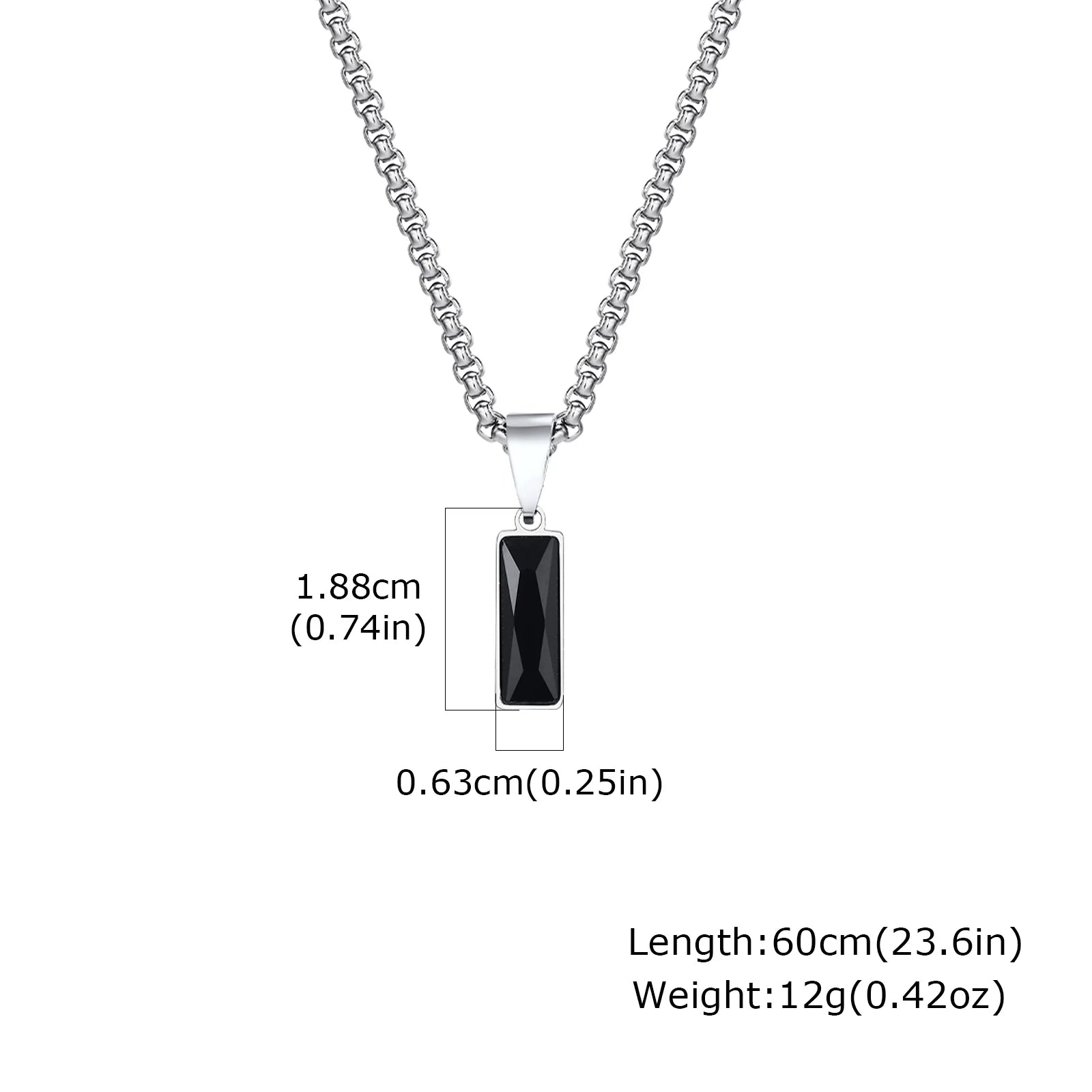 Men's Silver Color Geometric Pendant Necklace, Non Fading Stainless Steel Compass Neck close-up view