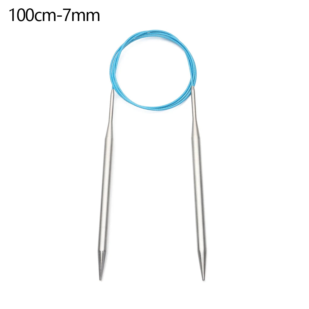 80/100cm Stainless Steel Circular Needle Round Weaving Knitting Needles Handmade Croc alternate view